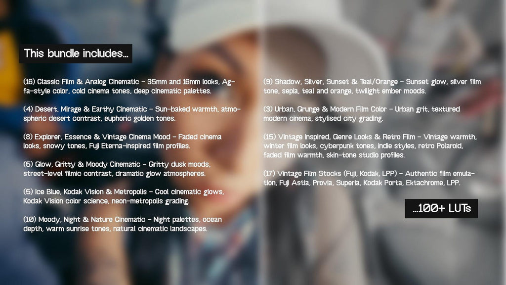 Cinematic LUTs Master Bundle — 100+ LUTs Pack | Instant Download